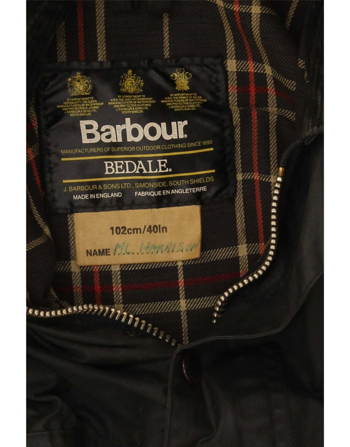 Мужская куртка Barbour Bedale из вощеного хлопка, размер 40, средний черный