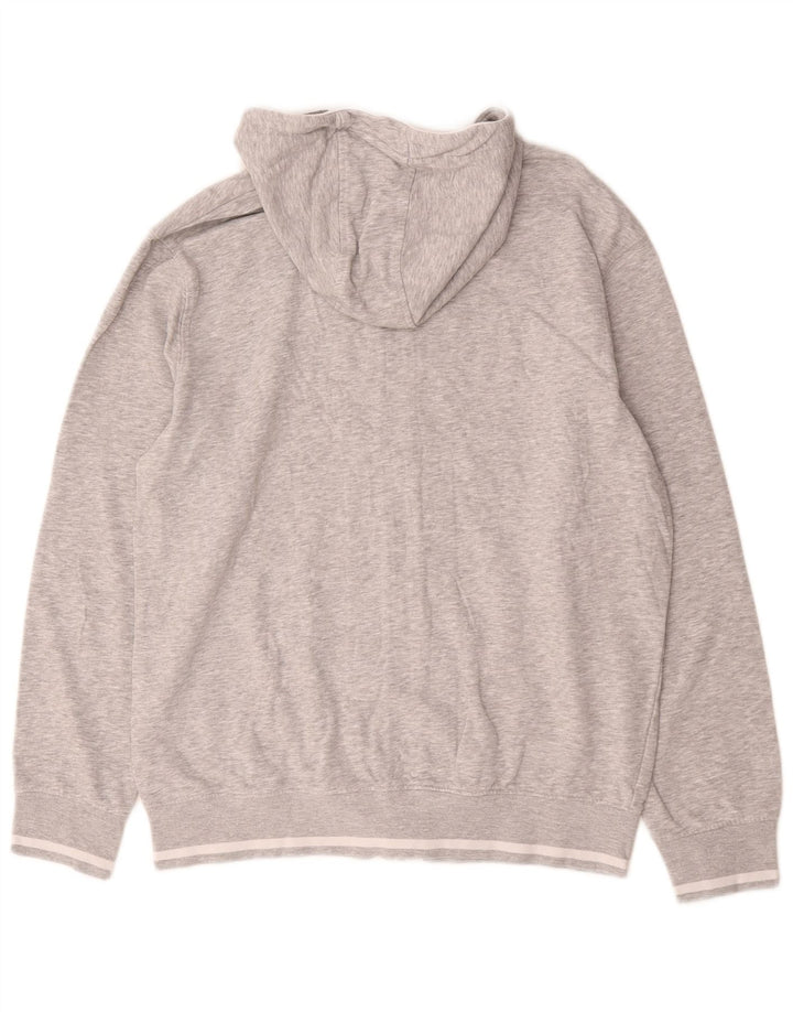 Ellesse Мужской свитер с капюшоном и молнией с графическим рисунком, большой серый хлопок