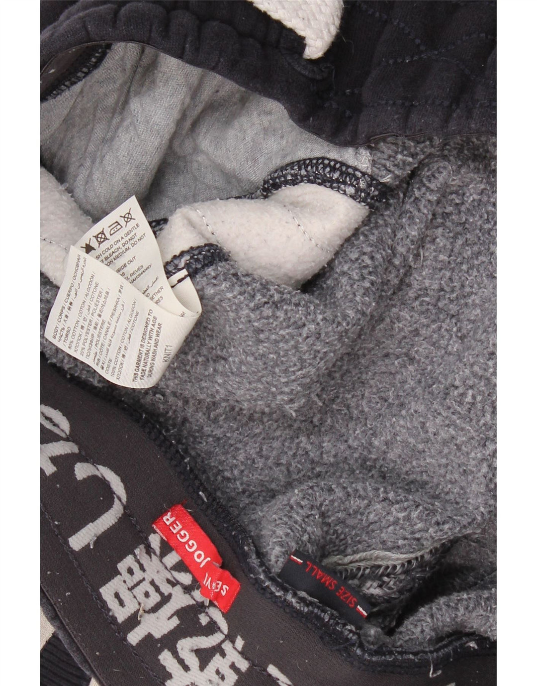 SUPERDRY Мужские спортивные брюки с графическим рисунком, маленькие, темно-синие, с цветными блоками