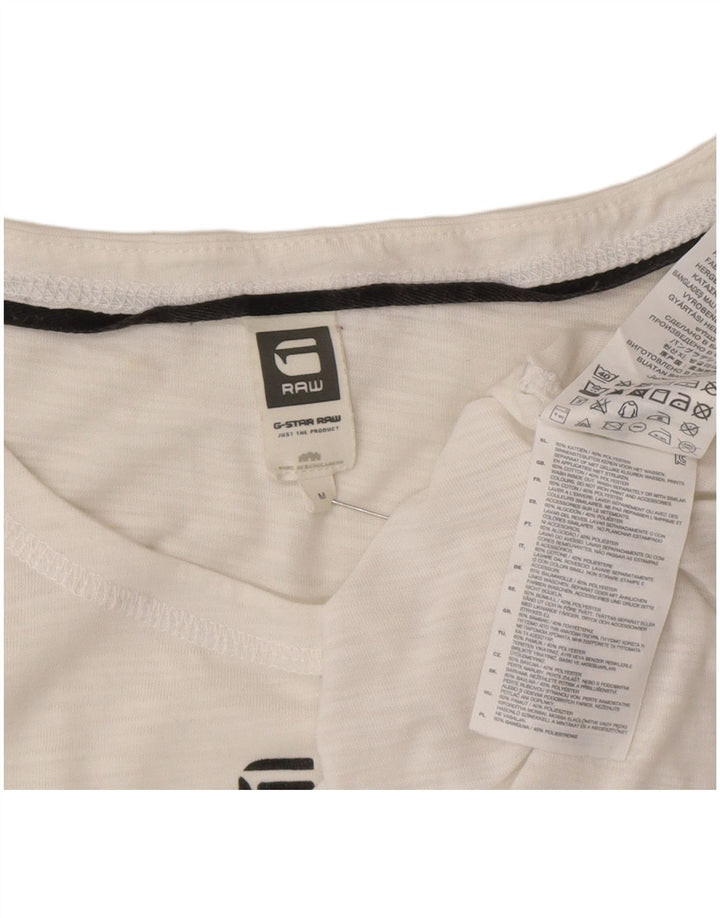 Мужская футболка с рисунком G-Star, хлопковый топ среднего размера, белый в крапинку