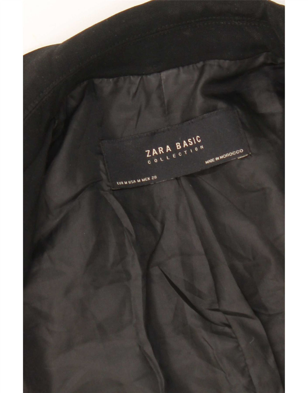 Женский пиджак с открытыми рукавами 3/4 Zara UK 14, средний черный