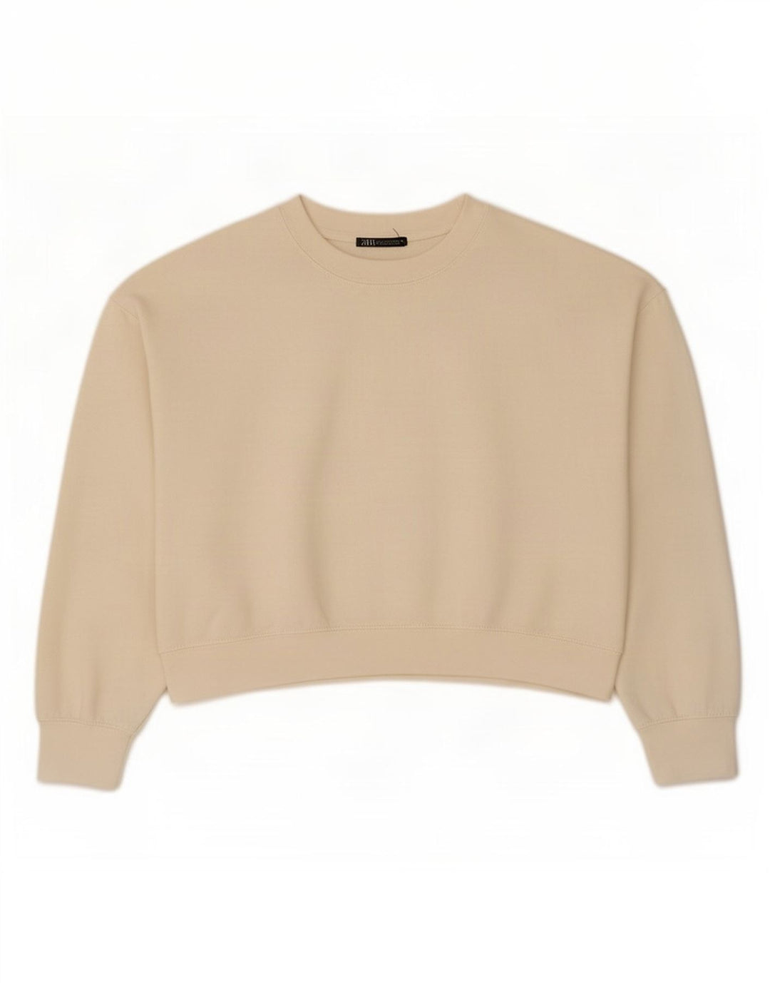 Женский укороченный свитшот оверсайз Zara UK 14, средний, белый цвет