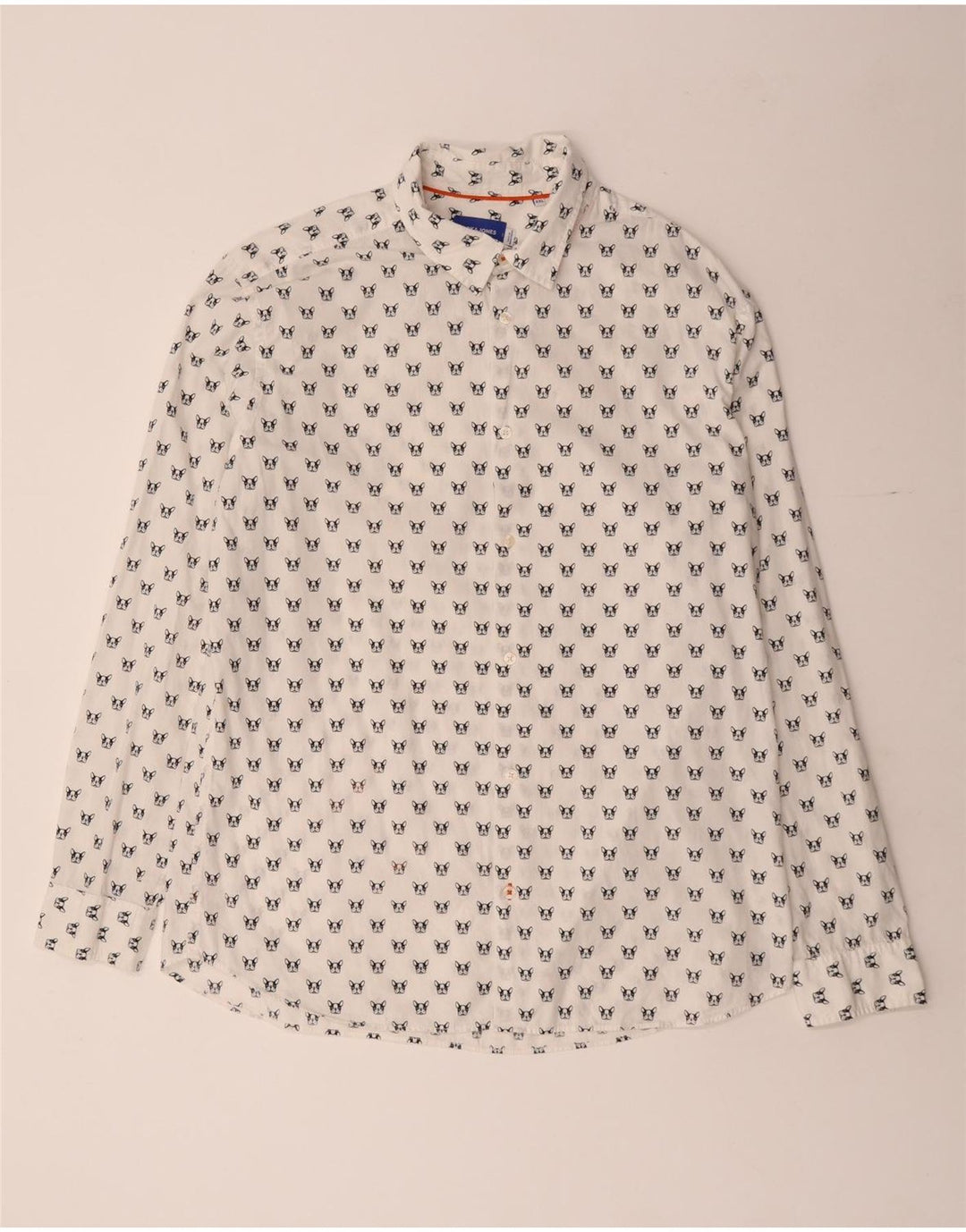 JACK & JONES Мужская рубашка 2XL из хлопка в белые пятна