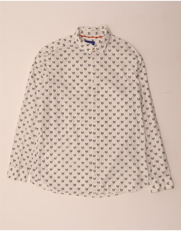 JACK & JONES Мужская рубашка 2XL из хлопка в белые пятна