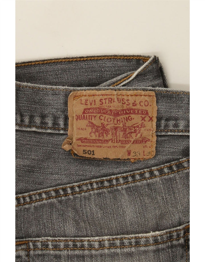 Мужские прямые джинсы Levi's 501 W33 L30 серые