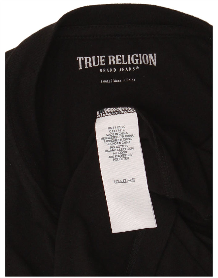 Мужской топ с рисунком True Religion, маленький черный хлопок с длинными рукавами