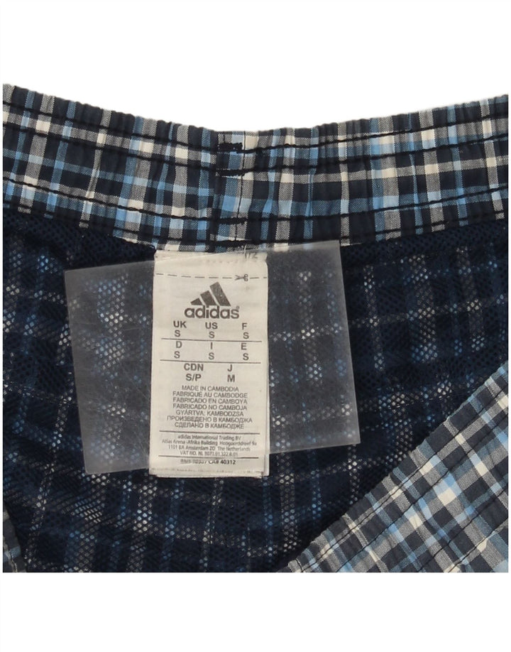 Мужские шорты для плавания Adidas, маленькие синие, полиэстер в мелкую клетку
