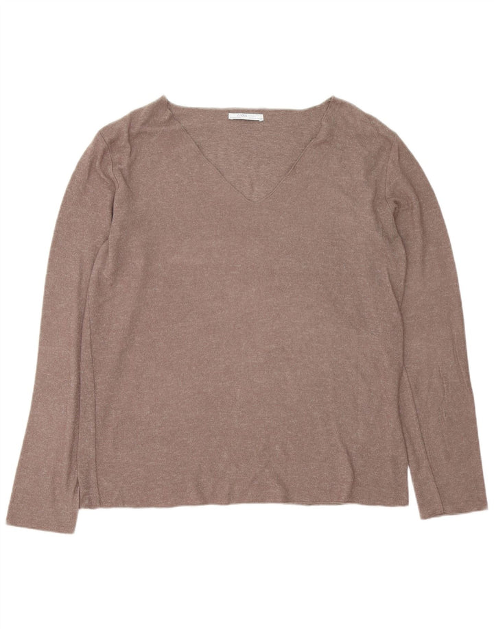 Женский топ с длинным рукавом Zara UK 18 XL, коричневый
