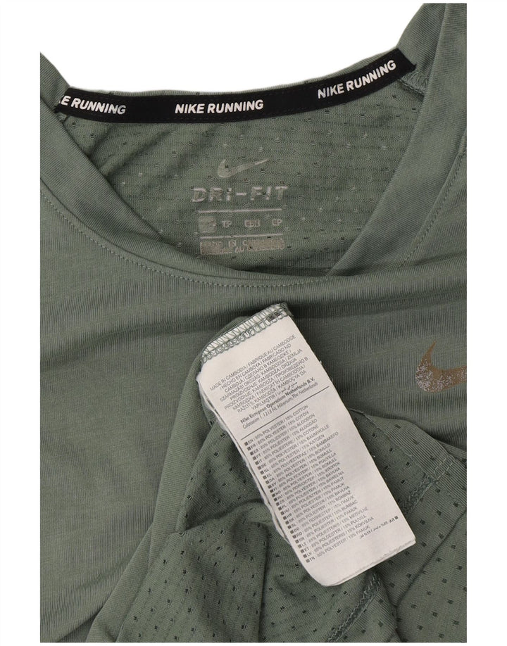 Женская футболка NIKE Dri Fit Top UK 10, маленький зеленый полиэстер