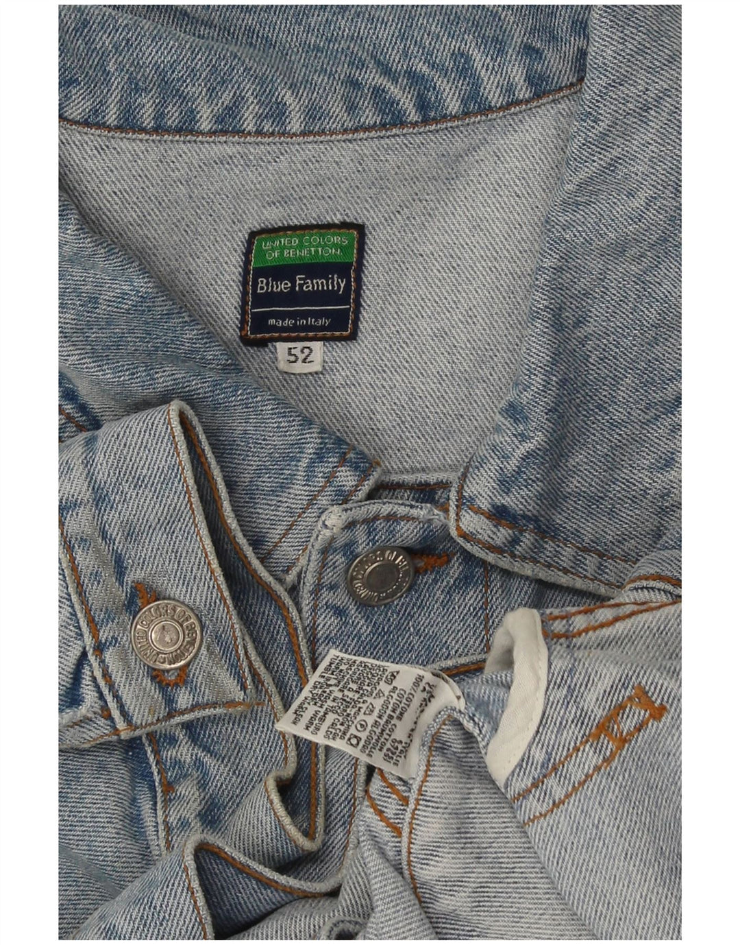 Мужская джинсовая куртка Benetton IT 52 XL Синяя Хлопок