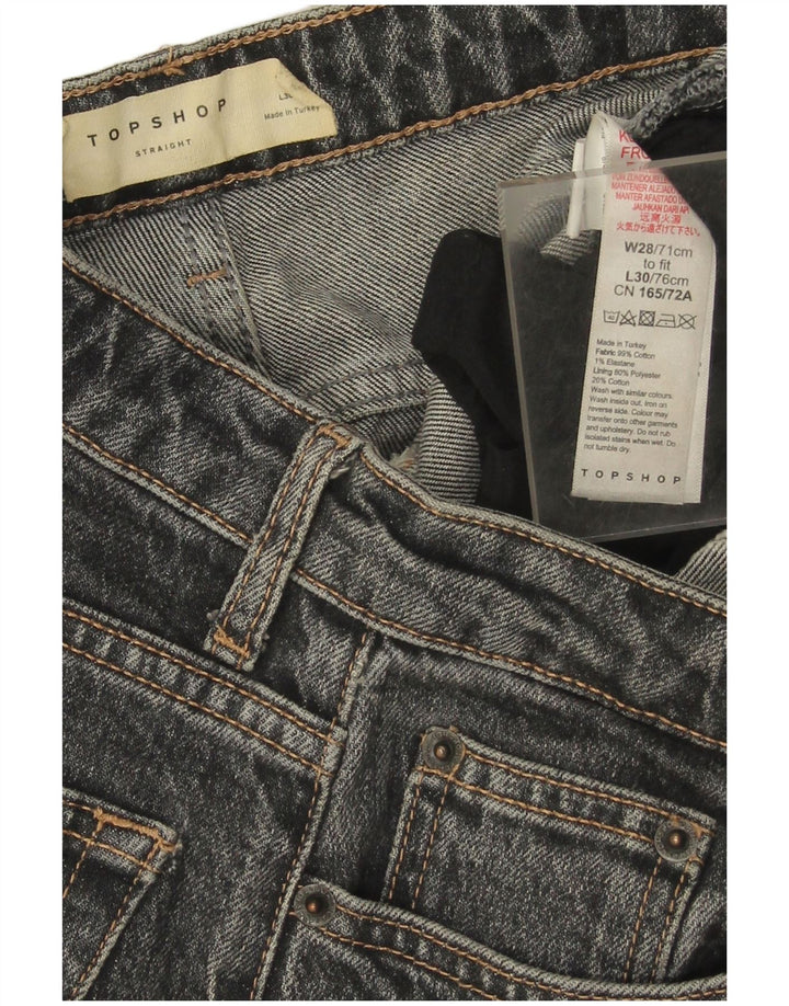 Topshop Женские прямые джинсы W28 L25 Серые хлопковые