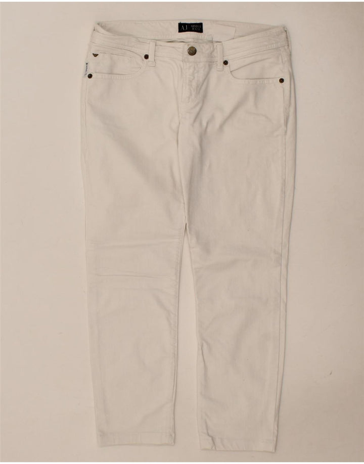 ARMANI Womens Cropped Jeans W28 L24 White Cotton Vintage Armani and Second-Hand Armani from Messina Hembry 