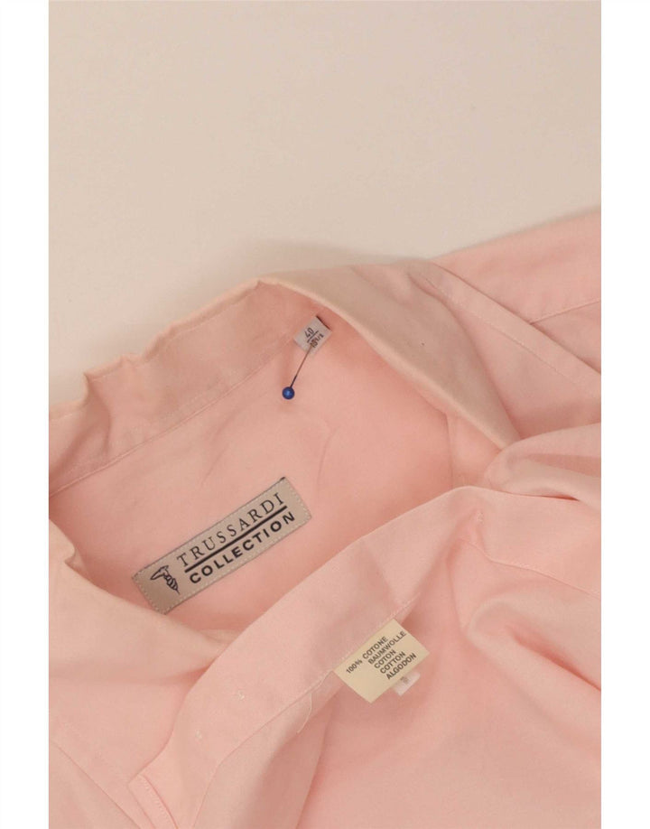 Мужская рубашка Trussardi Jeans, размер 40, 15, 1/2, средний розовый, хлопок