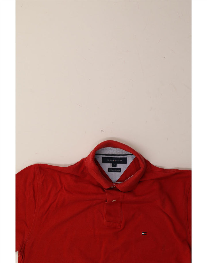 TOMMY HILFIGER Mens Polo Shirt Small Red Vintage Tommy Hilfiger and Second-Hand Tommy Hilfiger from Messina Hembry 