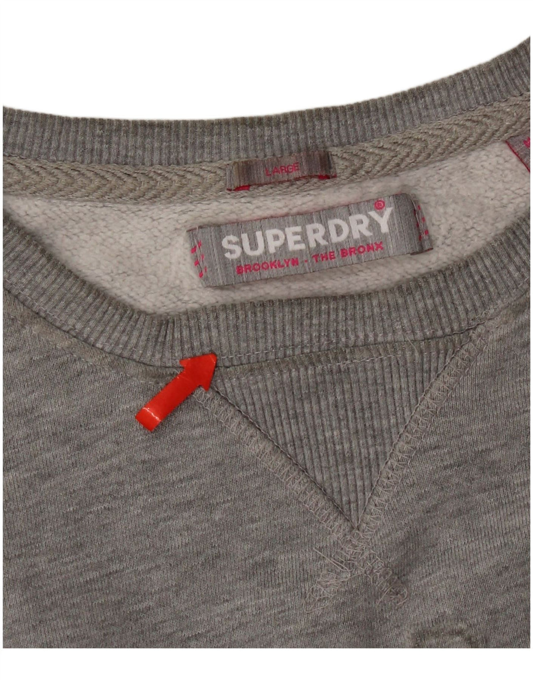 Женский джемпер оверсайз с рисунком Superdry UK 16, большой серый хлопок