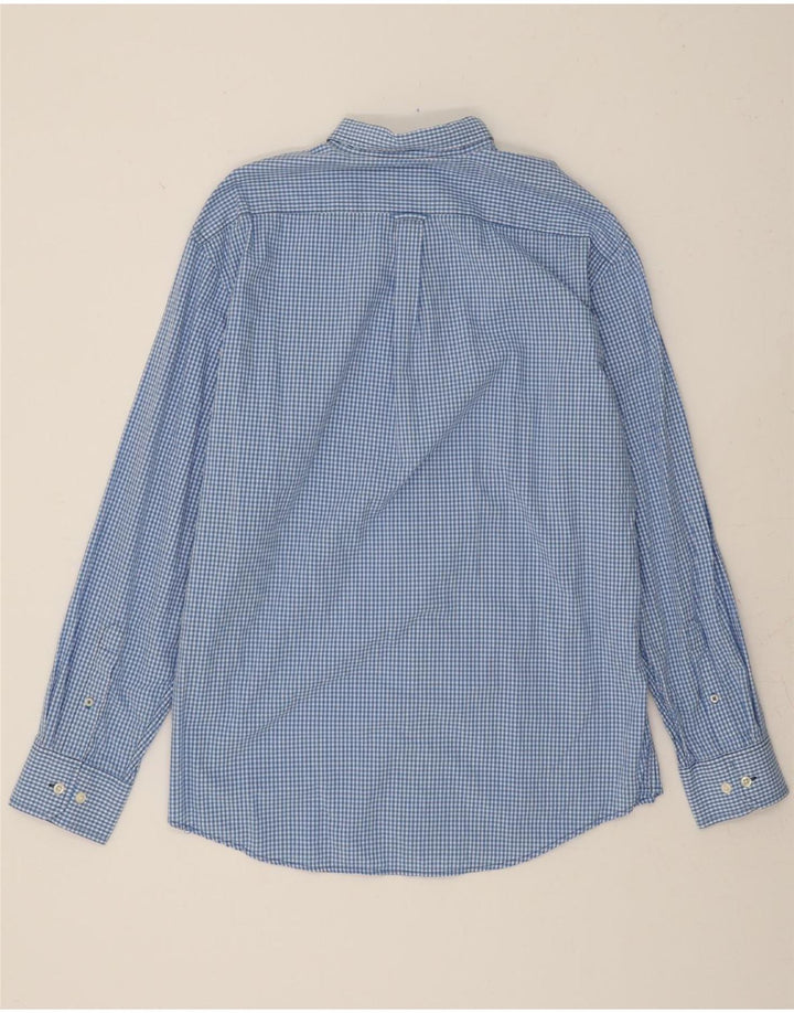 IZOD Mens Shirt Large Blue Gingham Cotton Vintage Izod and Second-Hand Izod from Messina Hembry 
