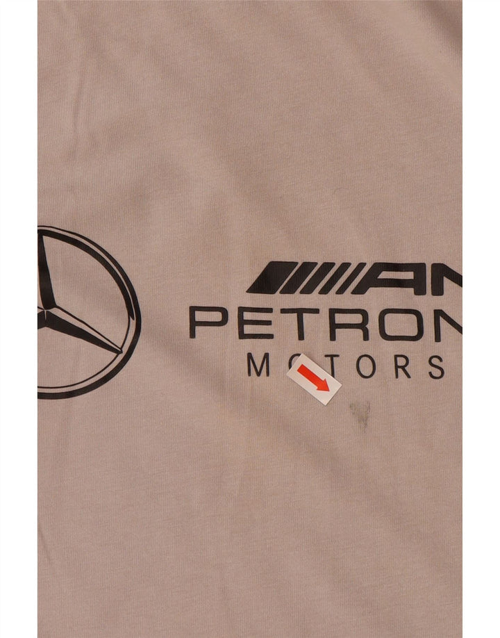 Мужская футболка с рисунком PUMA, маленький серый хлопок