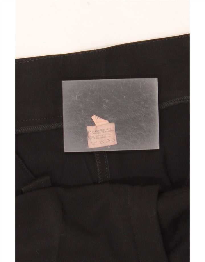 ВИНТАЖНЫЕ женские прямые костюмные брюки, маленькие W27 L32, черные, полиэстер