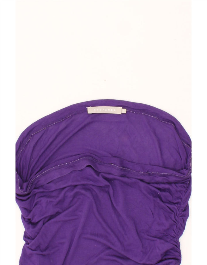 STEFANEL Womens Off Shoulder Strapless Dress UK 12 Medium Purple Vintage Stefanel and Second-Hand Stefanel from Messina Hembry 