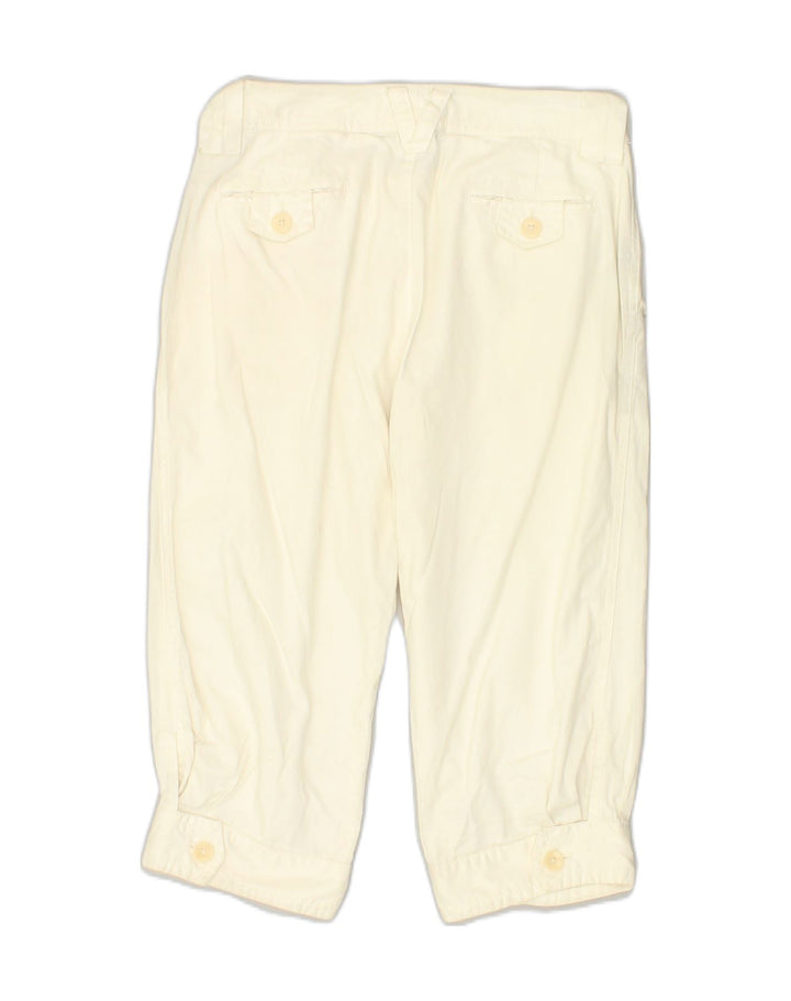 MASSIMO DUTTI Womens Straight Capri Trousers W28 L18 White Cotton | Vintage Massimo Dutti | Thrift | Second-Hand Massimo Dutti | Used Clothing | Messina Hembry 