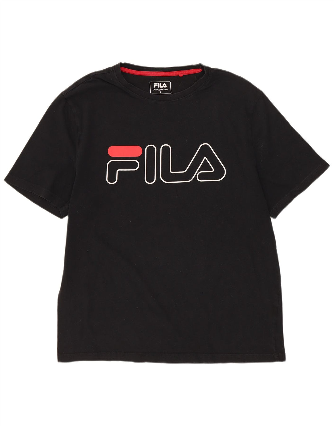 Мужская футболка с рисунком FILA, большая черная