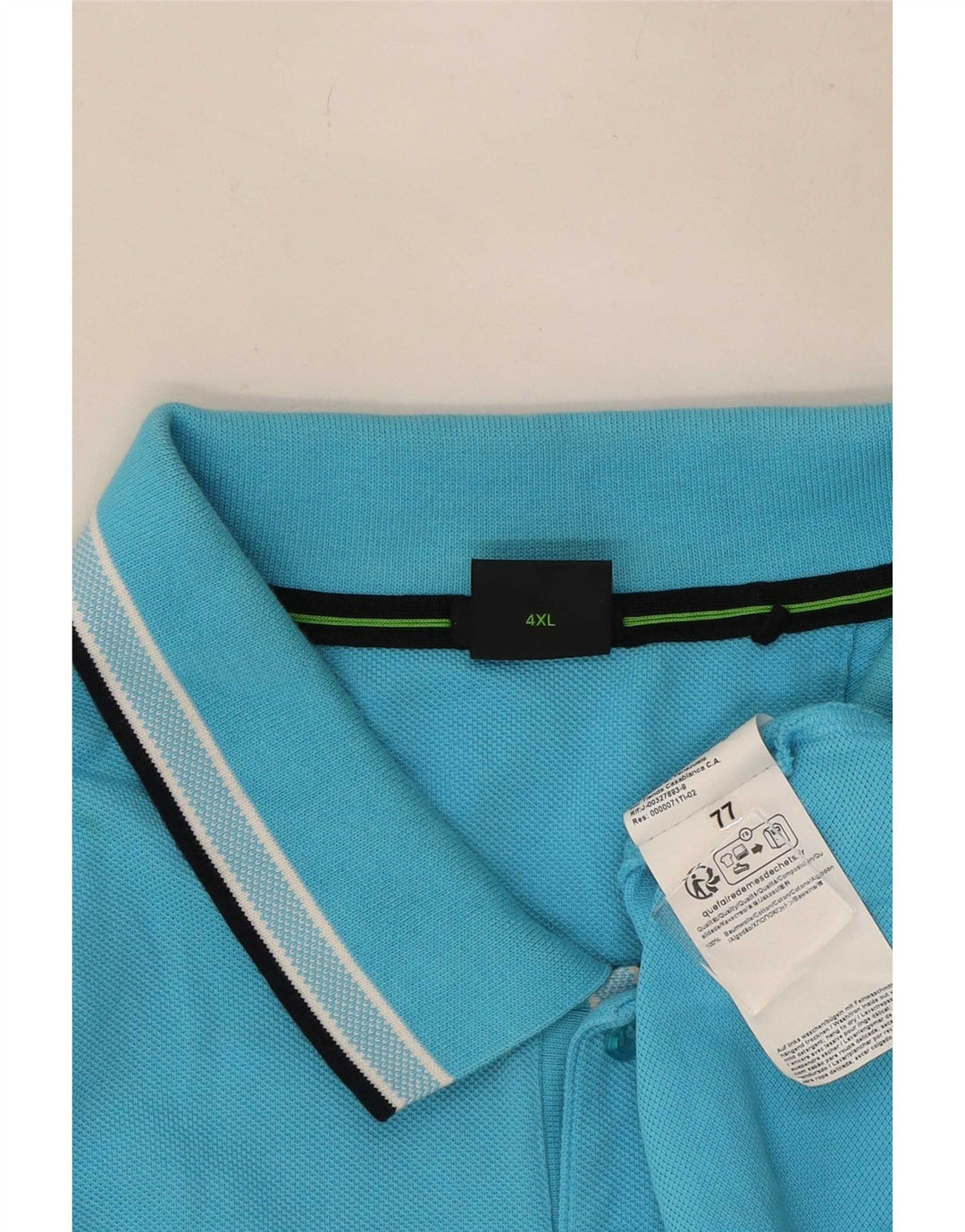Мужская рубашка-поло Hugo Boss 4XL, синяя, хлопок