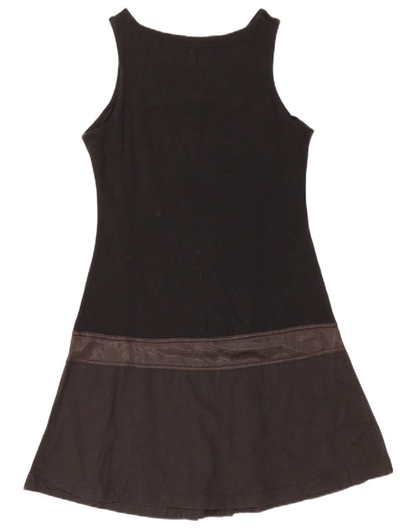 Женское платье трапециевидного силуэта без рукавов с рисунком Custo Barcelona, черный хлопок, США 2 XS