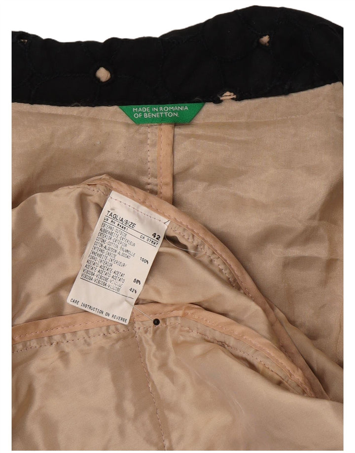 Женский укороченный пиджак на 2 пуговицах Benetton IT 42 Medium Black Spotted