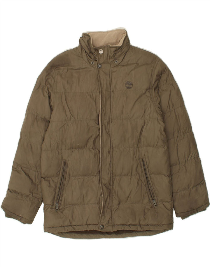 TIMBERLAND Boys Padded Jacket 13-14 Years Khaki Polyester Vintage Timberland and Second-Hand Timberland from Messina Hembry 