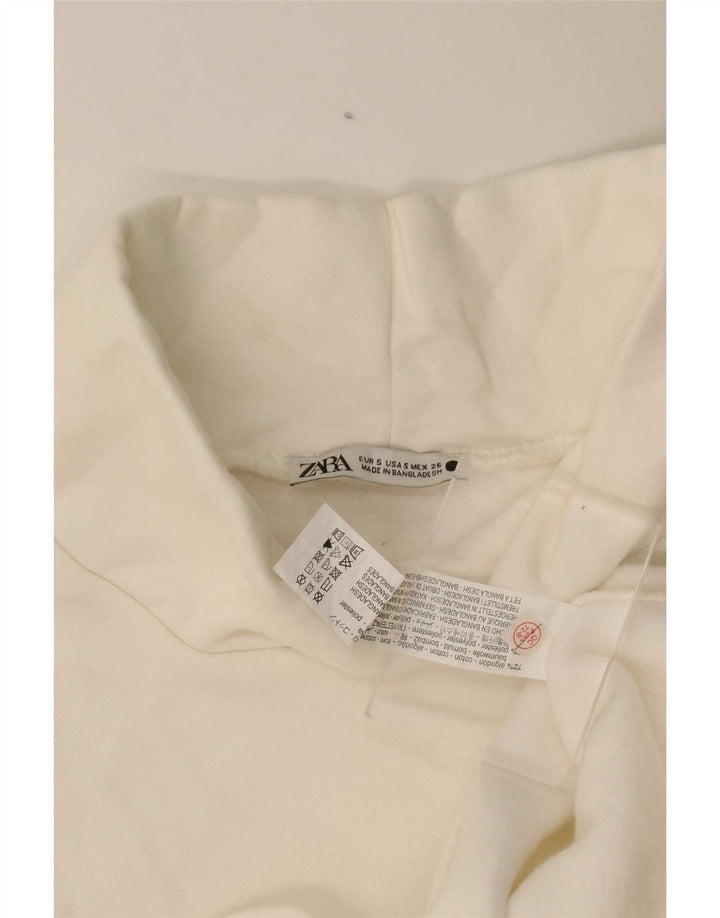 Женский топ оверсайз Zara с рукавом 3/4, UK 10, маленький, белый, хлопковый