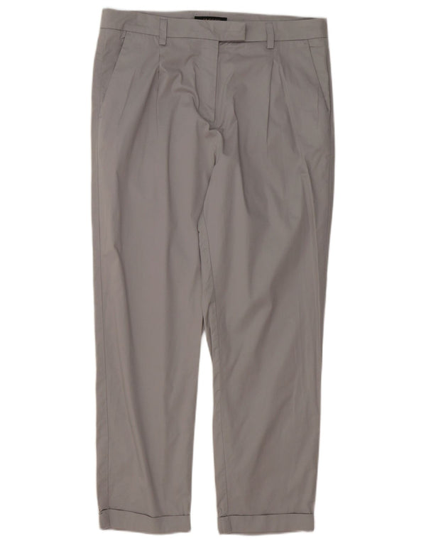 Женские укороченные костюмные брюки Jaeger UK 12 Medium W32 L25, серый полиэстер