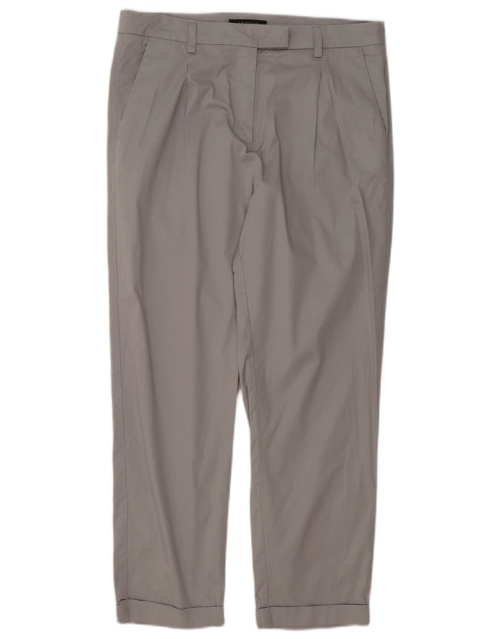 Женские укороченные костюмные брюки Jaeger UK 12 Medium W32 L25, серый полиэстер