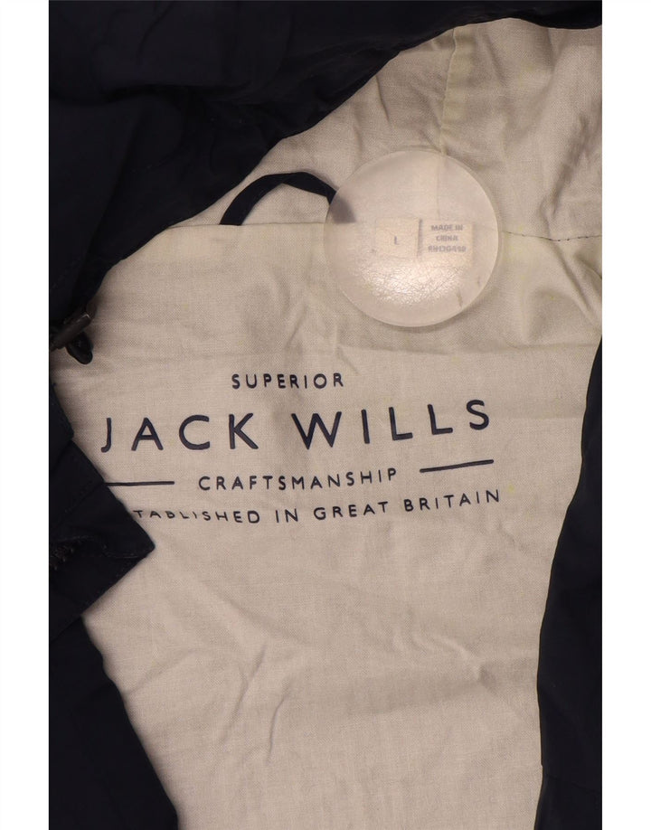 Мужская непромокаемая куртка Jack Wills с капюшоном UK 40, большая темно-синяя, хлопковая