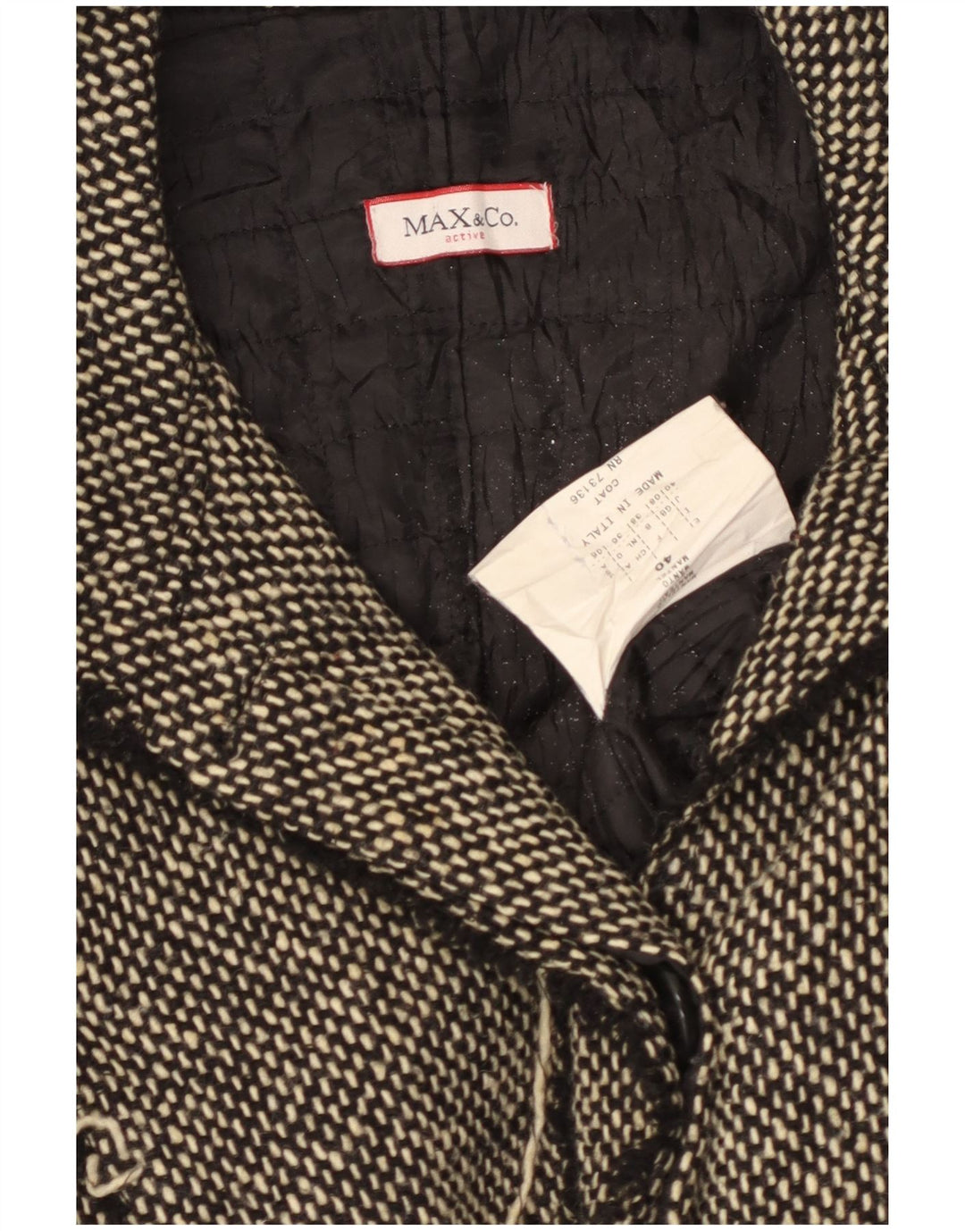Женское пальто MAX & CO. UK 8, маленькое черное из полиэстера