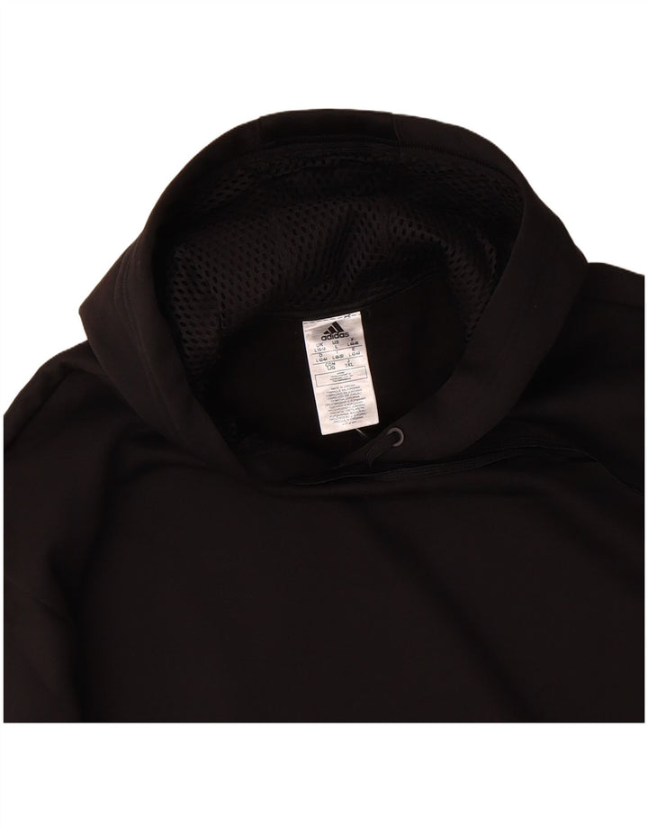 ADIDAS Womens Hoodie Jumper UK 16/18 Large Black Polyester