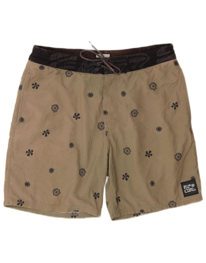 Мужские шорты для плавания Rip Curl XS, полиэстер бежевого цвета с цветочным принтом