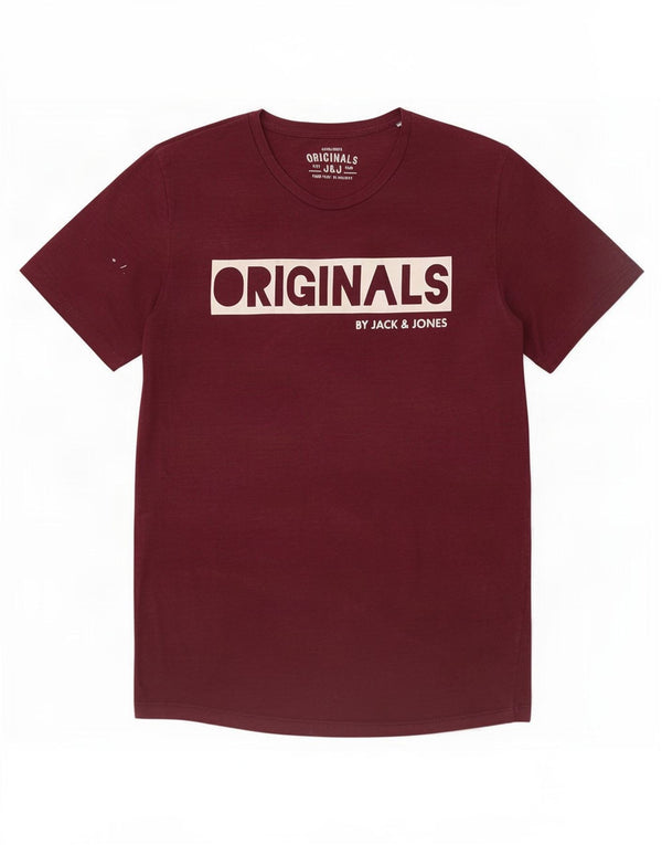 Мужская футболка с рисунком Jack & Jones Top XL Бордовый хлопок