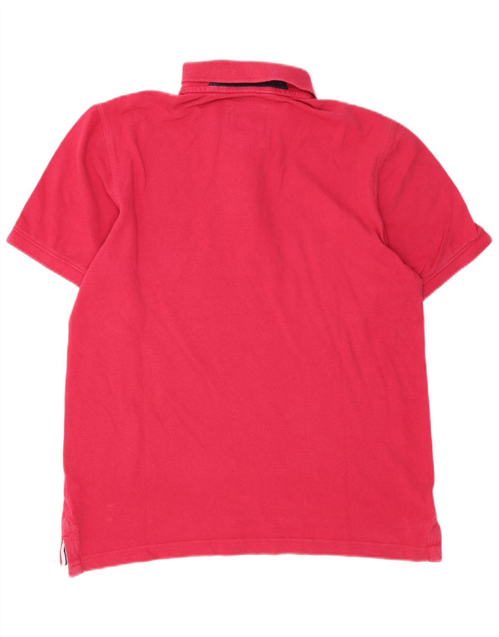 Crew Clothing Мужская рубашка поло из хлопка среднего розового цвета