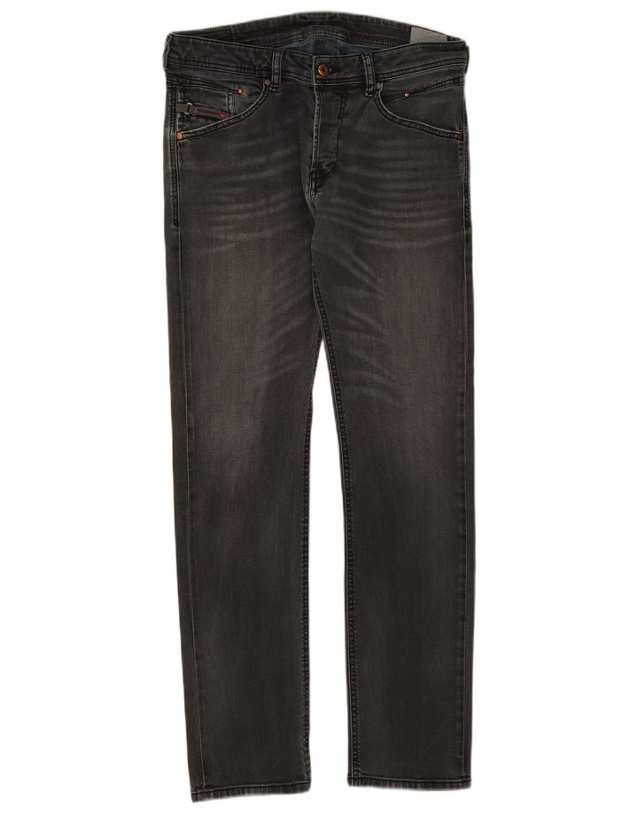 Женские джинсы с поясом Diesel Regular Slim W30 L30, серый хлопок