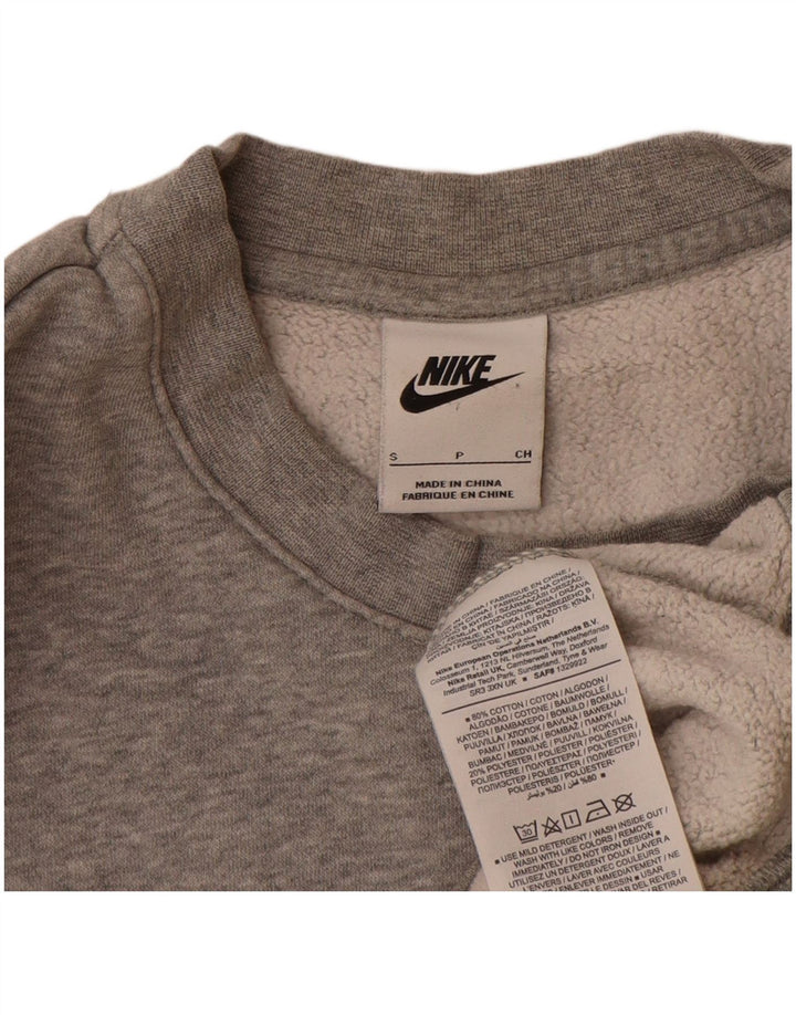 Мужской свитшот с рисунком Nike, маленький серый хлопковый джемпер в крапинку