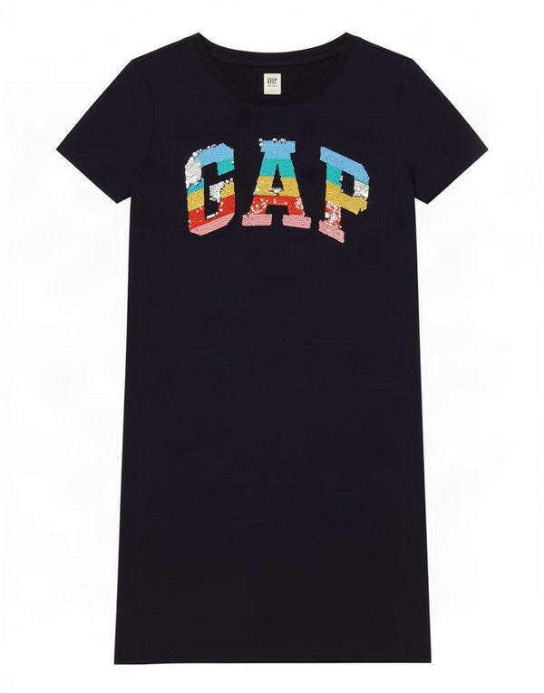 Платье-футболка с рисунком для девочек Gap, 13–14 лет, темно-синий размер 2XL, хлопок