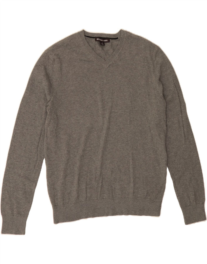 MICHAEL KORS Mens V-Neck Jumper Sweater Medium Grey Cotton Vintage Michael Kors and Second-Hand Michael Kors from Messina Hembry 