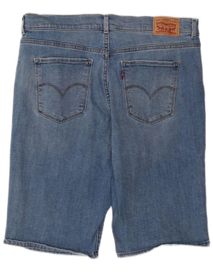 Женские джинсовые шорты-бермуды с потертостями LEVI'S W32, большие синие, хлопок