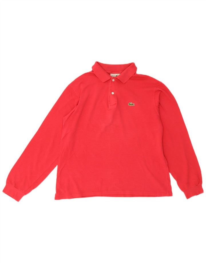 Мужская рубашка-поло с длинным рукавом Lacoste, размер 4, средний красный хлопок, размер 4