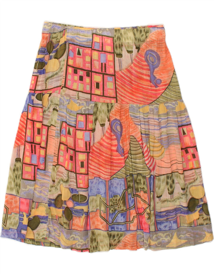 VINTAGE Womens Graphic See Through Pleated Skirt W30 Medium  Multicoloured | Vintage Vintage | Thrift | Second-Hand Vintage | Used Clothing | Messina Hembry 