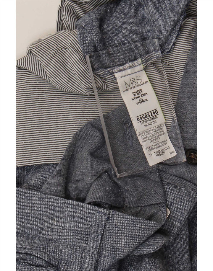 Мужские шорты чинос Marks & Spencer W32, средний синий лен