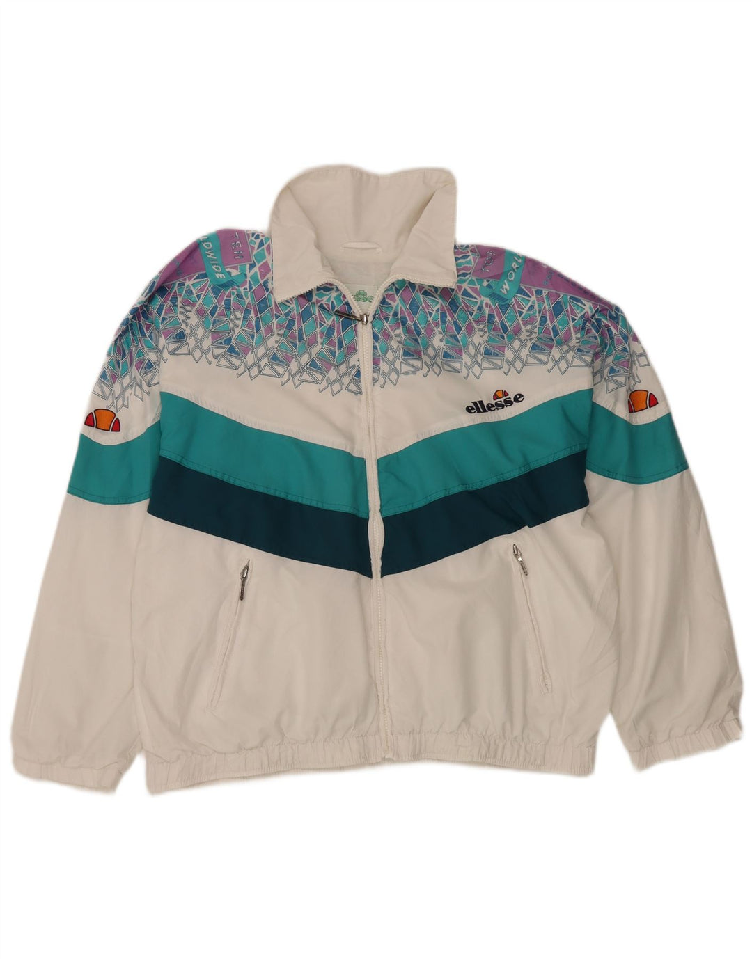 ELLESSE Мужской спортивный костюм Top Jacket XL Белый Геометрический принт