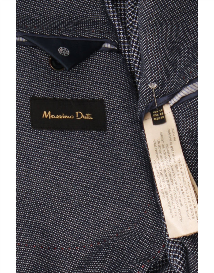 Мужской пиджак Massimo Dutti на 2 пуговицах EU 58 2XL, темно-синий, хлопок