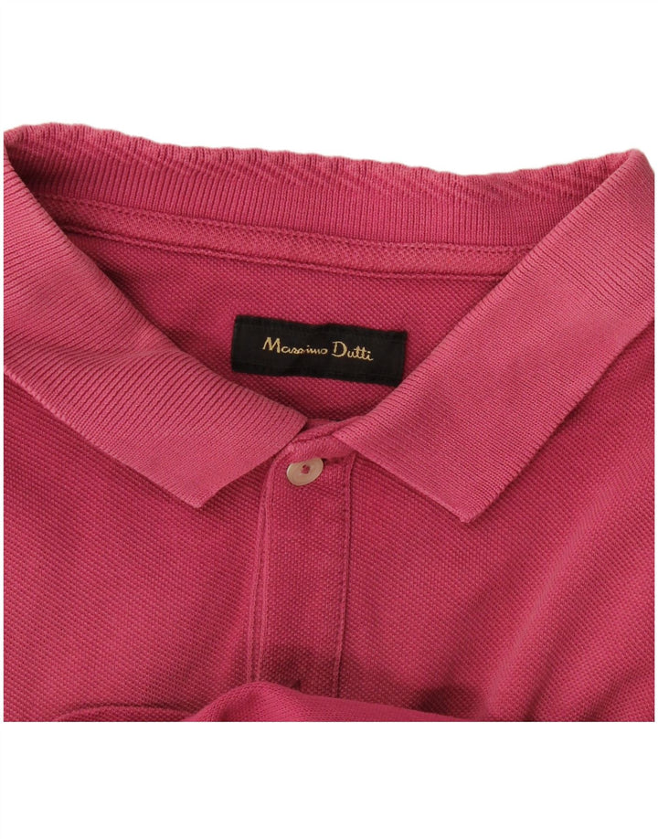 Мужская рубашка-поло Massimo Dutti светло-розовая