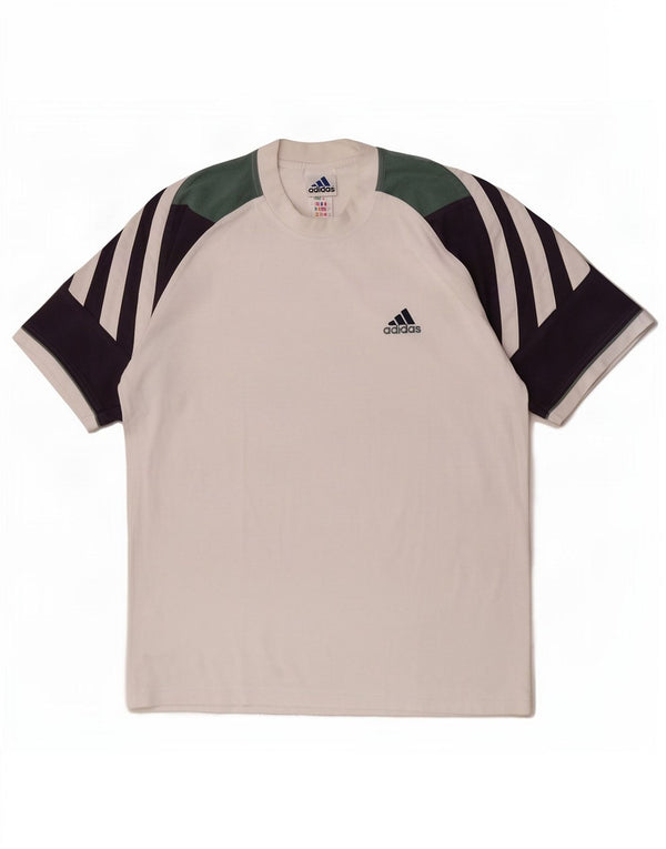 Мужская футболка Adidas Top UK 38/40, средний белый хлопок с цветными блоками
